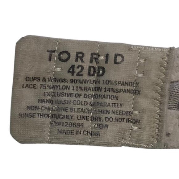 Torrid 42DD Lace Underwire Bra In Taupe Adjustable Straps FLAW - Picture 3 of 5